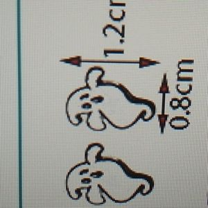 Halloween earrings Enamal Ghost White & Black Hypoallergenic